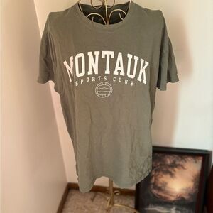 Abercrombie green Montauk boyfriend tee S 100% cotton